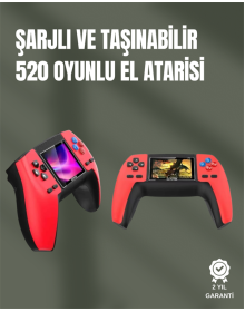 P5 GamePad Retro Konsol – Nostaljik Oyun Deneyimi, 520 Klasik Oyun Seçeneği