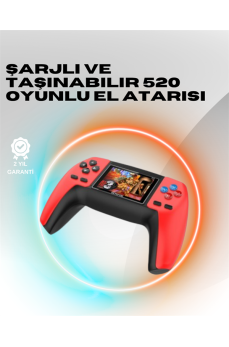 P5 Mini Retro Oyun Konsolu – Tak-Çalıştır, 520 Hazır Oyun, Portatif Kullanım
