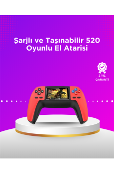P5 Taşınabilir Retro Konsol – 520 Oyun, Ergonomik Tasarım, Nostaljik Eğlence