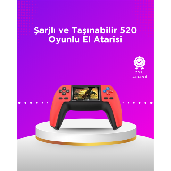 P5 Taşınabilir Retro Konsol – 520 Oyun, Ergonomik Tasarım, Nostaljik Eğlence