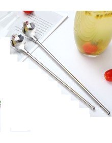 Paslanmaz Metal 2 li Kaşıklı Pipet Fırça Seti