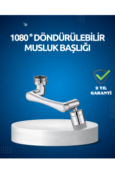 Dönen Musluk Başlığı 1080 Derece Ayarlanabilir Filtreli Sprey Uç