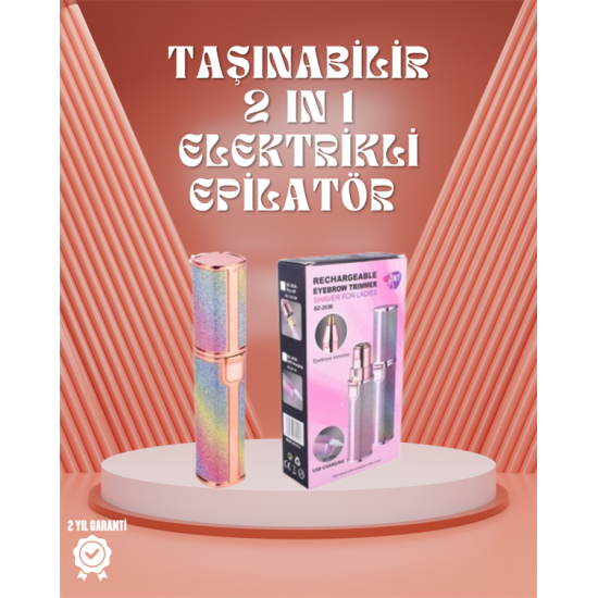 Paslanmaz Çelik Bıçaklı USB Epilatör – Kaş, Üst Dudak ve Çene Tüy Temizleyici