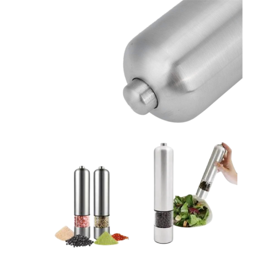 Şeffaf Hazneli Elektrikli Tuz Karabiber Öğütücü Pilli Taşınabilir Mutfak Aleti Şeffaf Hazneli Elektrikli Tuz Karabiber Öğütücü Pilli Taşınabilir Mutfak Aleti