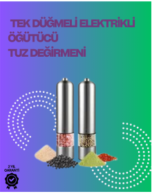 Paslanmaz Çelik Otomatik Baharat Öğütücü Pille Çalışan Tek Tuşlu Kullanım