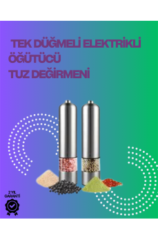 Paslanmaz Çelik Otomatik Baharat Öğütücü Pille Çalışan Tek Tuşlu Kullanım