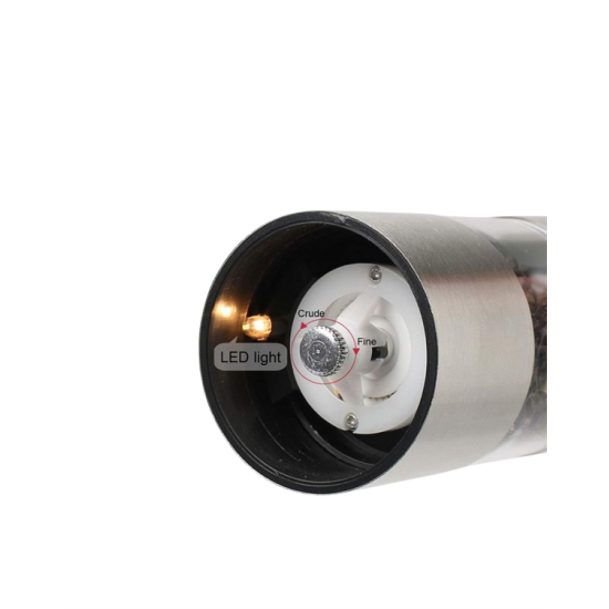 Şeffaf Hazneli Elektrikli Tuz Karabiber Öğütücü Pilli Taşınabilir Mutfak Aleti Şeffaf Hazneli Elektrikli Tuz Karabiber Öğütücü Pilli Taşınabilir Mutfak Aleti