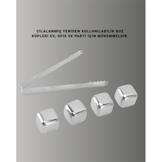 Paslanmaz Metal Buz Küpleri-Çok Amaçlı Kullanıma Uygun