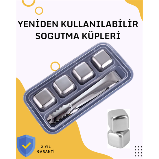 Paslanmaz Metal Buz Küpleri-Çok Amaçlı Kullanıma Uygun
