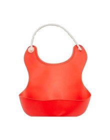 Pelikan Silikon Mama Önlüğü / Silikon Hazneli Bebek Mama Önlüğü - Kırmızı