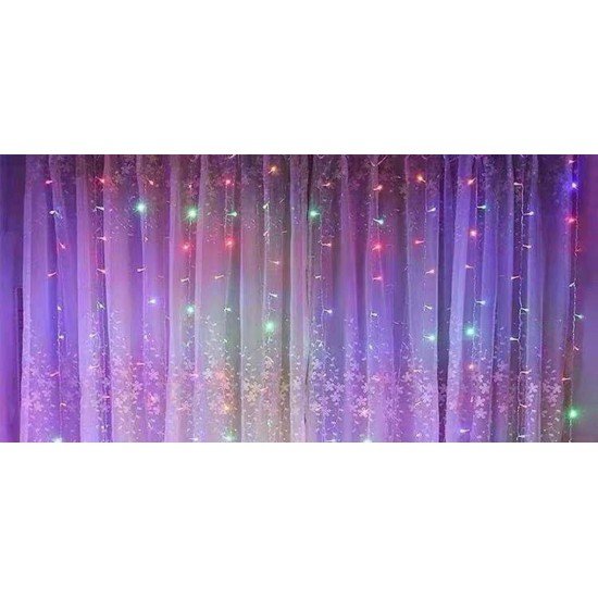 Perde Led 240 Ledli 8 Fonksiyonlu Dekor Lambası RGB Perde Led 240 Ledli 8 Fonksiyonlu Dekor Lambası RGB