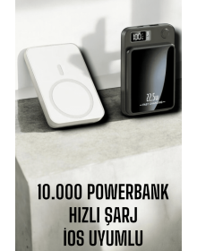 22.5W Magsafe Kablosuz Şarjlı Powerbank Dijital Ekran ve Hızlı Şarj