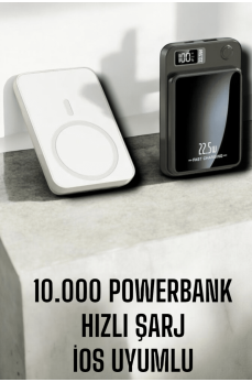 22.5W Magsafe Kablosuz Şarjlı Powerbank Dijital Ekran ve Hızlı Şarj