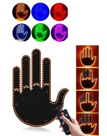 Pilli Led Işık Araç Camı İçin Uzaktan Kumandalı El Simgesi