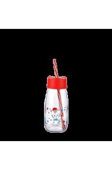 Pipetli Su Ve Süt Şişesi Cam 250 ML - Kırmızı