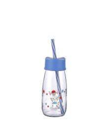 Pipetli Su Ve Süt Şişesi Cam 250 ML - Mavi
