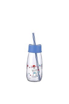 Pipetli Su Ve Süt Şişesi Cam 250 ML - Mavi