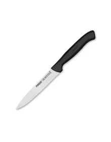 Pirge 38049 Ecco Tırtıklı Sebze, Et, Biftek Steak Bıçağı 12 cm - Siyah