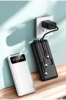 Powerbank 20.000 Mah Dijital Göstergeli LCD Ekran Uzun Pil Ömrü