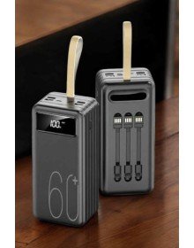 Powerbank 60.000 MAH 4 Portlu Uzun Şarj Süreli Dijital Göstergeli
