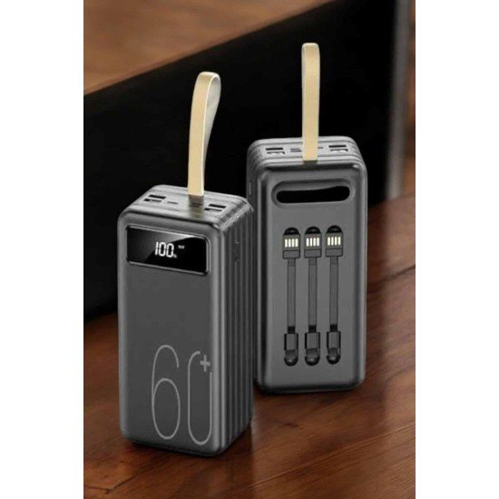 Powerbank 60.000 MAH 4 Portlu Uzun Şarj Süreli Dijital Göstergeli Powerbank 60.000 MAH 4 Portlu Uzun Şarj Süreli Dijital Göstergeli