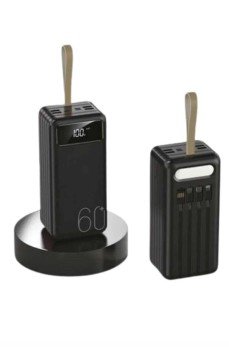 Powerbank 60.000 Mah Taşınabilir Şarj Hızlı El Fenerli Dijital Göstergeli