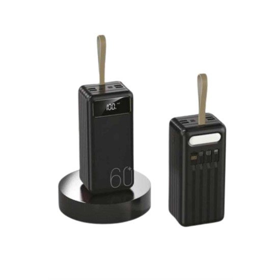 Powerbank 60.000 Mah Taşınabilir Şarj Hızlı El Fenerli Dijital Göstergeli