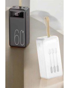 Powerbank 60.000 Mah Hızlı Şarj 4 Çıkışlı Uzun Şarj Süreli Dijital Göstergeli