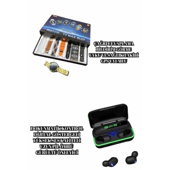 Powerbank Bluetooth Kulaklık Ve Akıllı Saat 7 Kordonlu Metal Kordon Plastik Kordon Powerbank Bluetooth Kulaklık Ve Akıllı Saat 7 Kordonlu Metal Kordon Plastik Kordon