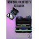 Powerbank Özellikli Kablosuz Bluetooth Kulaklık RGB Işıklı