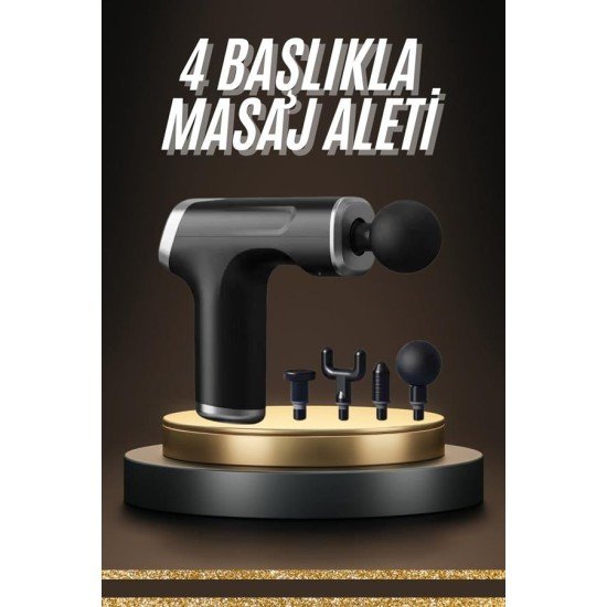 Profesyonel Masaj Tabancası Sporcu Masaj Aleti 4 Başlıklı Şarjlı Titreşimli Profesyonel Masaj Tabancası Sporcu Masaj Aleti 4 Başlıklı Şarjlı Titreşimli