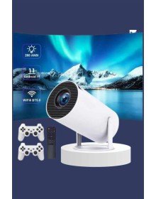 Projeksiyon Cihazı Video Oyun Konsolu Projektör Taşınabilir Ayaklı Çift Kollu 4K Çözünürlüklü