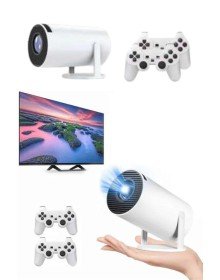 Projeksiyon Cihazı Video Oyun Konsolu Projektör Taşınabilir Ayaklı Çift Kollu 4K Çözünürlüklü