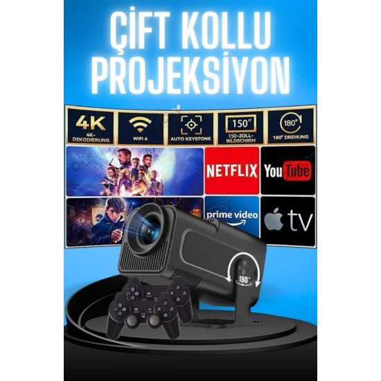 Projektör Siyah Android Taşınabilir Sinema Projeksiyon Wifi Destekli En Güncel Sürüm Akıllı Projektör Siyah Android Taşınabilir Sinema Projeksiyon Wifi Destekli En Güncel Sürüm Akıllı