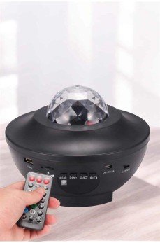 Projektör Yıldız Gece Lambası Disko Topu Bluetooth Bağlantılı Taşınabilir Şarjlı