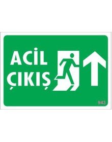 Acil Çıkış Uyarı Levhası 17,5x25 KOD:943