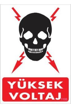 Yüksek Voltaj Uyarı Levhası 25x35 KOD:1100 Yüksek Voltaj Uyarı Levhası 25x35 KOD:1100
