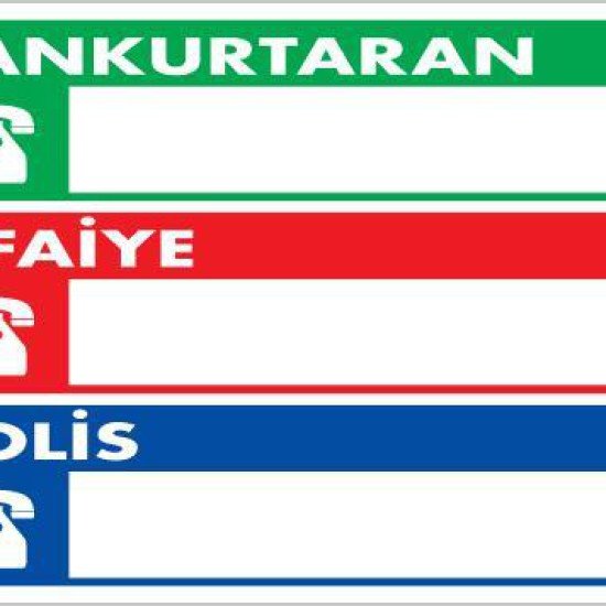 Acil Durum Telefon Levhası 25x35 KOD:430 Acil Durum Telefon Levhası 25x35 KOD:430