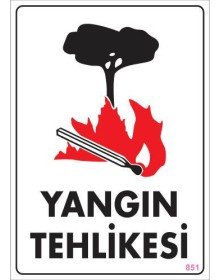 Yangın Tehlikesi Uyarı Levhası 25x35 KOD:851