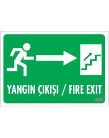 Yangın Çıkışı Uyarı Levhası 17,5x25 KOD:929