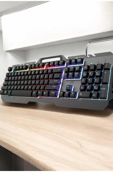 Q Klavye RGB Işıklı Klavye Ve Mouse Seti Kablolu Mouse Hediyeliş