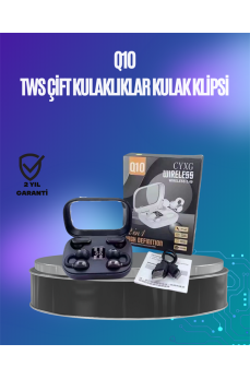Q10 True Wireless Stereo Kulaklık – Ergonomik Tasarım, 10m Menzil, Type-C