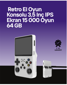 R36S 64 GB Retro Oyun Konsolu – Çoklu Emülatör Desteği, Linux Tabanlı Açık Sistem