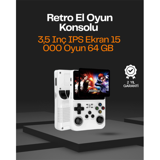 R36S Taşınabilir Retro Oyun Konsolu – 15.000 Oyun, 64 GB Depolama, IPS Ekran