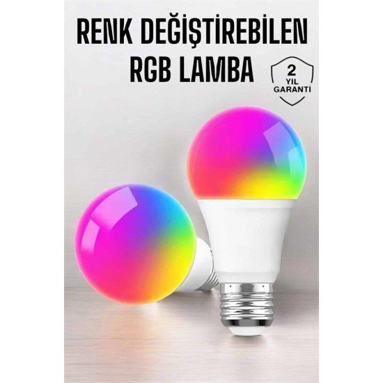 Renk Değiştirebilen RGB Işıklı Led Ampul A+Enerji 15 Watt Led Işık Renk Değiştirebilen RGB Işıklı Led Ampul A+Enerji 15 Watt Led Işık