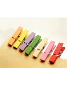 Renkli Mini Ahşap Mandal