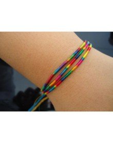 Renkli Şans Bileklikleri - 1 Kartela - ( 65 Adet )