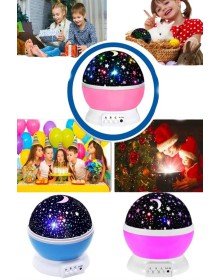 Renkli Yıldızlı Gökyüzü Projeksiyon Gece Lambası Pilli ve USB Kablolu