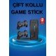 Retro Oyunlar 4k Game Stick 2.4g Kablosuz Çift Kol 3500 Oyun Atari
