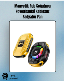 RGB Işıklı Girdap Fanlı Mobil Soğutucu | Manyetik Montaj | Type-C Girişli